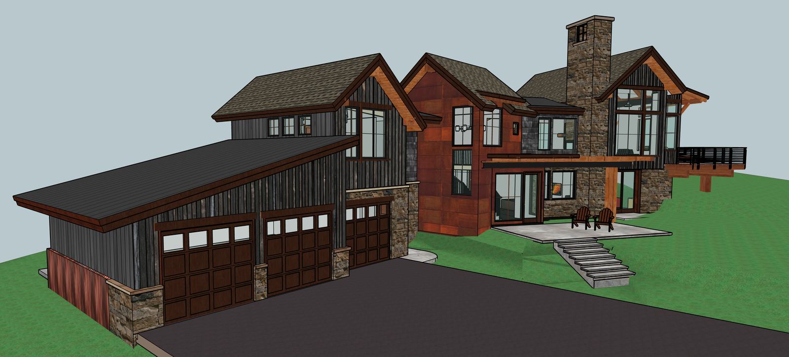 Ridgeline Retreat — the raw SketchUp model