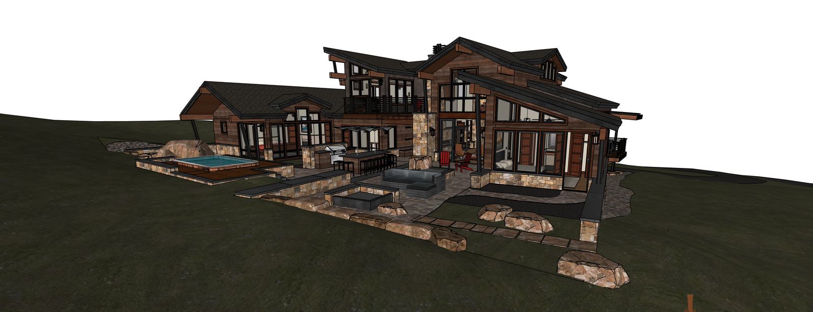 The PowWow — the raw SketchUp model