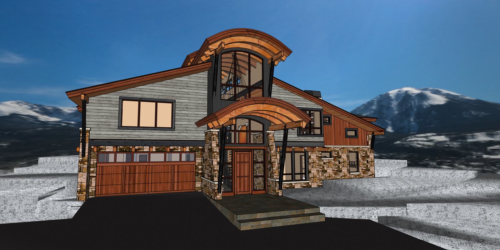 Three Peaks Fusion — the raw SketchUp model