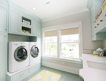 Here are a few tips for making your laundry room both cleaner and greener. Source: Houzz